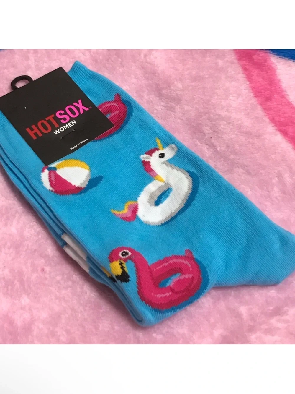 6 Hot Sox Women's Assorted Crew Socks - Pink, Blue, Gray, Peach